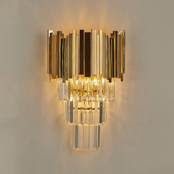 wall lamp luxury living room sconce lighting gold/chrome polished steel crystal bedroom hallway led cristal lights
wall lamp luxury living room sconce lighting gold/chrome polished steel crystal bedroom hallway led cristal lights