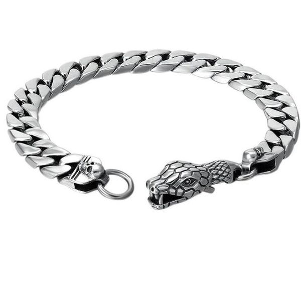 bangle classic retro men's metal exaggerated snake skull smooth bracelet jewelry, Black
bangle classic retro men's metal exaggerated snake skull smooth bracelet jewelry, Black