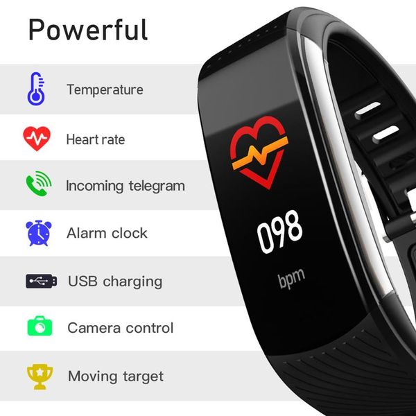 c6t wristband, smart waterproof sports watch, can control temperature, heart rate and blood prsure 
c6t wristband, smart waterproof sports watch, can control temperature, heart rate and blood prsure