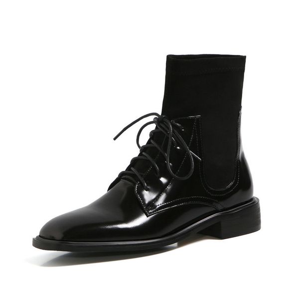 2021 new black genuine leather ankle women classic round toe square heels cross-tied western boots office shoes 25cc
2021 new black genuine leather ankle women classic round toe square heels cross-tied western boots office shoes 25cc