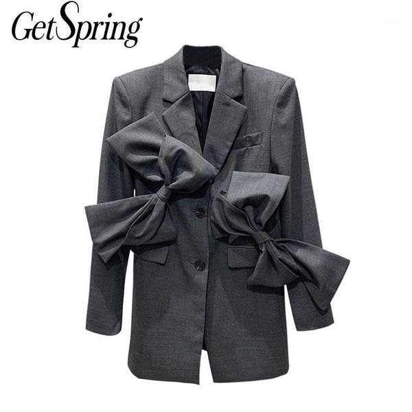 getspring women blazer bow patchwork women blazers jackets black gray casual vintage womens blazers long sleeve 2020 fashion1, White;black
getspring women blazer bow patchwork women blazers jackets black gray casual vintage womens blazers long sleeve 2020 fashion1, White;black