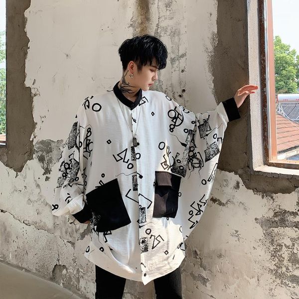men vintage streetwear oversize bat long sleeve stand collar print shirt male women hip hop loose casual dress shirt1, White;black
men vintage streetwear oversize bat long sleeve stand collar print shirt male women hip hop loose casual dress shirt1, White;black