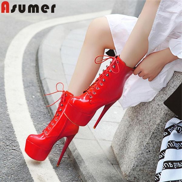 asumer 2020 new ankle boots for women round toe zip super high heels autumn winter boots cross tied prom women plus size1, Black
asumer 2020 new ankle boots for women round toe zip super high heels autumn winter boots cross tied prom women plus size1, Black