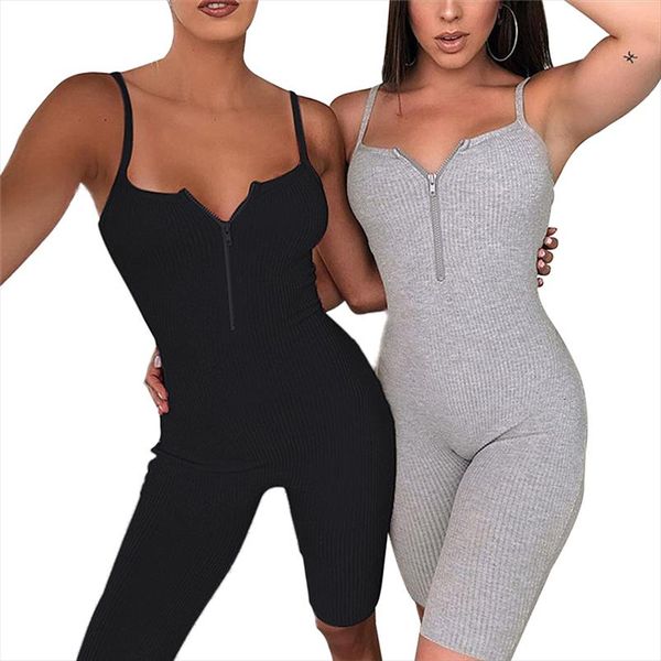 new women sleeveless tank jumpsuit zipper rompers playsuit bodycon slim solid stretch grey black jumpsuit shorts pants trousers, Black;white
new women sleeveless tank jumpsuit zipper rompers playsuit bodycon slim solid stretch grey black jumpsuit shorts pants trousers, Black;white