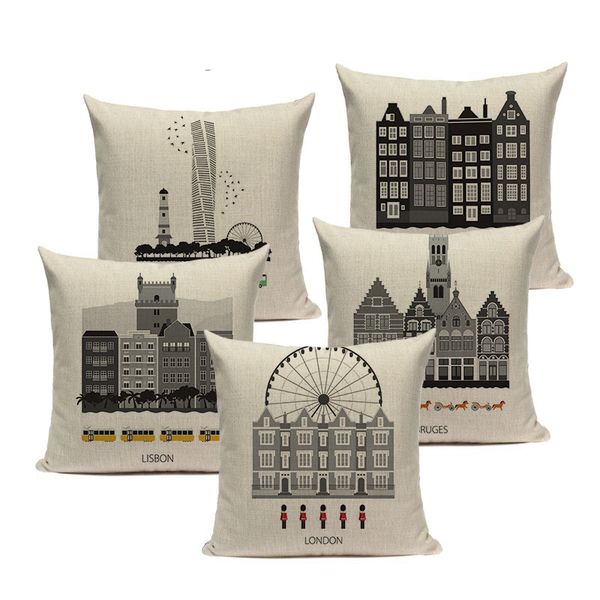 nordic retro home decor london architecture rome decorative cushion covers 45cmx45cm square sofa with bed custom pillow case
nordic retro home decor london architecture rome decorative cushion covers 45cmx45cm square sofa with bed custom pillow case