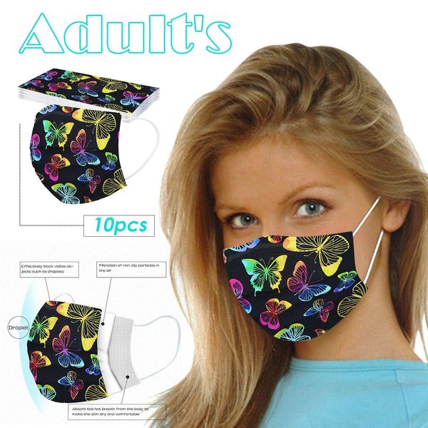 10pc new butterfly print disposable face mask headband bandana face mask fashion masque jetable mascarillas desechables kerst jlltdj, Black
10pc new butterfly print disposable face mask headband bandana face mask fashion masque jetable mascarillas desechables kerst jlltdj, Black