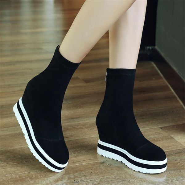 promotion genuine leather ladies wedges high heels platform shoes woman casual soft autumn ankle boots sock boots women shoes, Black
promotion genuine leather ladies wedges high heels platform shoes woman casual soft autumn ankle boots sock boots women shoes, Black