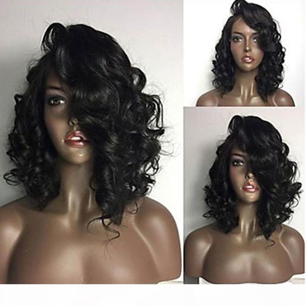 side parting glueless 1b# black short curly wavy bob lace wigsheat resistant synthetic lace front wigs for black women
side parting glueless 1b# black short curly wavy bob lace wigsheat resistant synthetic lace front wigs for black women