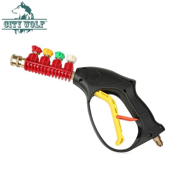 high pressure washer spray water gun with 4pcs quick connected metal nozzle car wash shop accessory city wolf auto cleaning tool
high pressure washer spray water gun with 4pcs quick connected metal nozzle car wash shop accessory city wolf auto cleaning tool