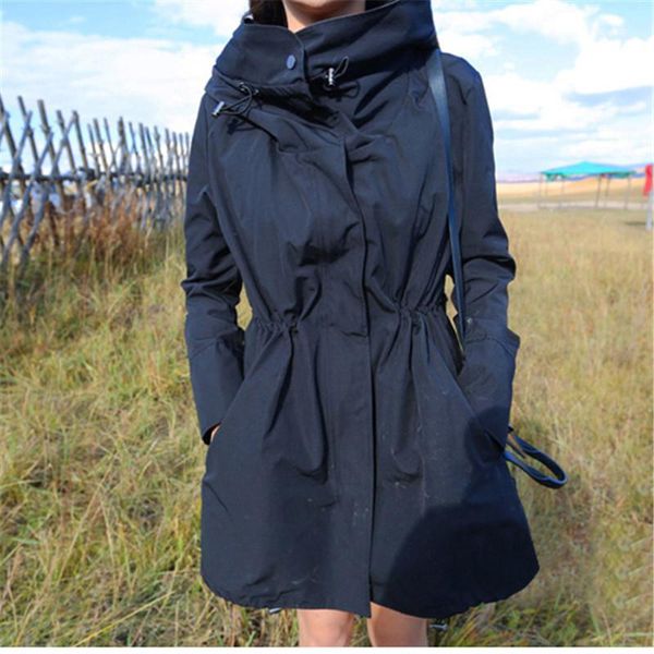 2020 spring autumn trench coats windproof overcoats women mid-long hooded trench thin female outwear black coats n690, Tan;black
2020 spring autumn trench coats windproof overcoats women mid-long hooded trench thin female outwear black coats n690, Tan;black