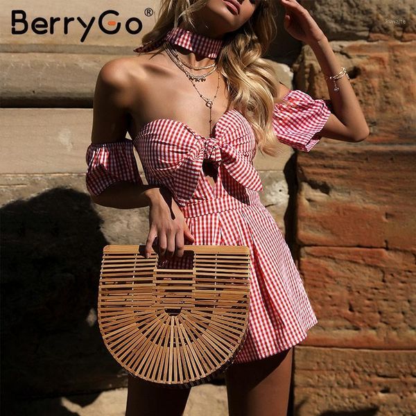 berrygo off shoulder plaid jumpsuit romper women backless bow high waist playsuit female summer beach 2018 short overalls1, Black;white
berrygo off shoulder plaid jumpsuit romper women backless bow high waist playsuit female summer beach 2018 short overalls1, Black;white