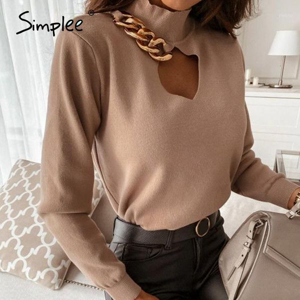 simplee winter solid chain high neck sweater women elegant long sleeves keyhole pullover fashion soft sweaters high street1, White;black
simplee winter solid chain high neck sweater women elegant long sleeves keyhole pullover fashion soft sweaters high street1, White;black