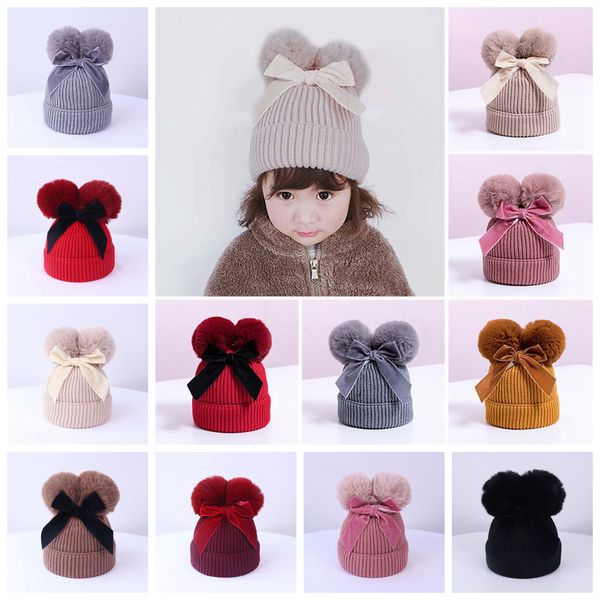 9styles double fur ball bow hats baby pom pom beanie cap toddler kids baby girls winter warm crochet knitted hat accessories caps cyf4574, Blue;gray
9styles double fur ball bow hats baby pom pom beanie cap toddler kids baby girls winter warm crochet knitted hat accessories caps cyf4574, Blue;gray