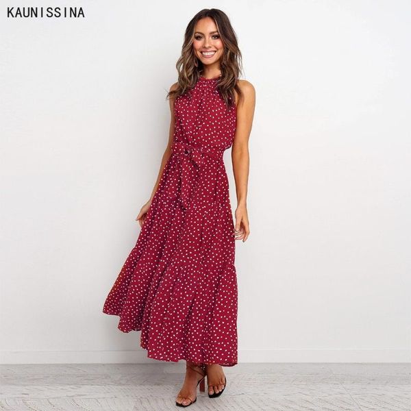 women dress summer elegant beach long polka-dot print dresses lace-up ladies halter boho dress party ladies casual, Black;gray
women dress summer elegant beach long polka-dot print dresses lace-up ladies halter boho dress party ladies casual, Black;gray