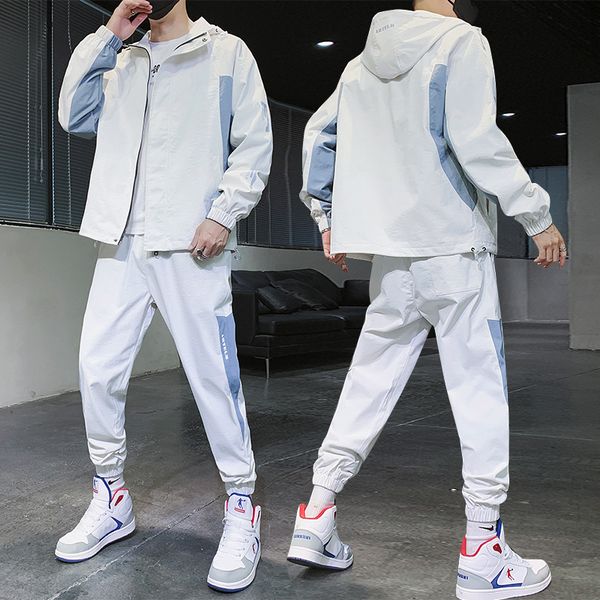 white fashions streetwear man with hoodie sweat suits 2 piece of men define sports sweatpants, Gray
white fashions streetwear man with hoodie sweat suits 2 piece of men define sports sweatpants, Gray