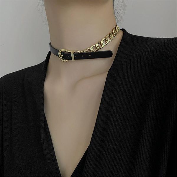 fyuan golden chain choker necklaces for women short black leather button necklaces statement jewelry, Golden;silver
fyuan golden chain choker necklaces for women short black leather button necklaces statement jewelry, Golden;silver