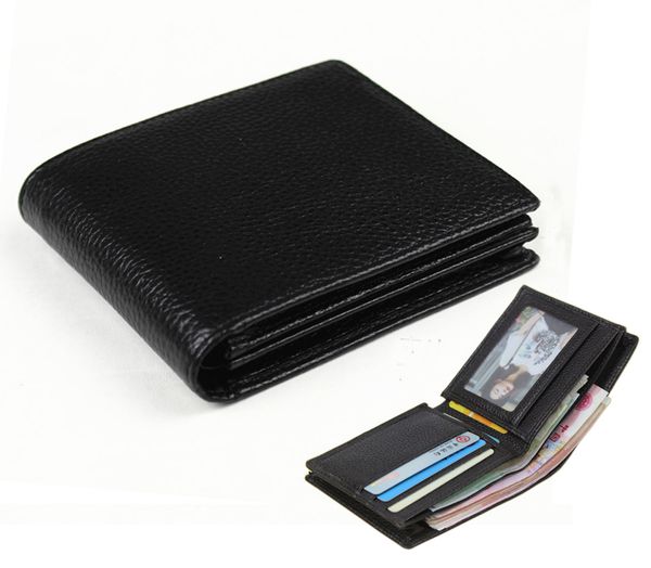 designer-of the genuine portfolio male wallet bifold short leather men paper, Red;black