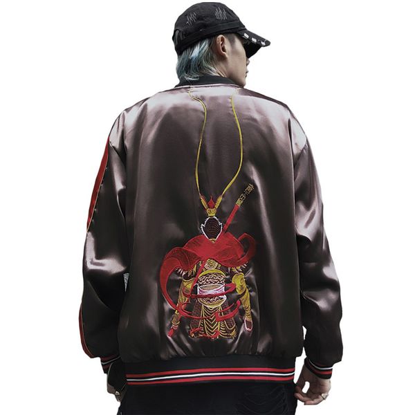 обезьяна yokosuka deluxe king wukong вышитые мягкие мужчины весна и осень свободные бейсбольные куртки повседневные куртки b5tj, Black;brown 
обезьяна yokosuka deluxe king wukong вышитые мягкие мужчины весна и осень свободные бейсбольные куртки повседневные куртки b5tj, Black;brown