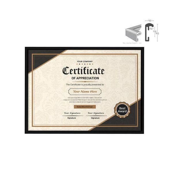frames certificate frame diploma 8.5x11" aluminum award half round profile for wall no easel
frames certificate frame diploma 8.5x11" aluminum award half round profile for wall no easel