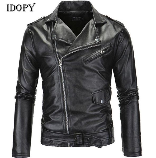 idopy fashion motorcycle faux leather jacket male slim fit biker zipper autumn men pu coats, Black
idopy fashion motorcycle faux leather jacket male slim fit biker zipper autumn men pu coats, Black
