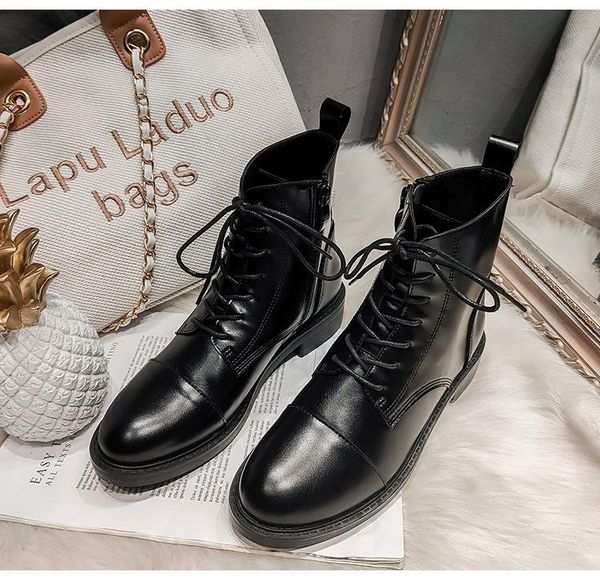 2020 autumn female botas mujer autumn shoes women martin boots pu leather fashion brand ladies footware cross-tied ankle boots, Black
2020 autumn female botas mujer autumn shoes women martin boots pu leather fashion brand ladies footware cross-tied ankle boots, Black