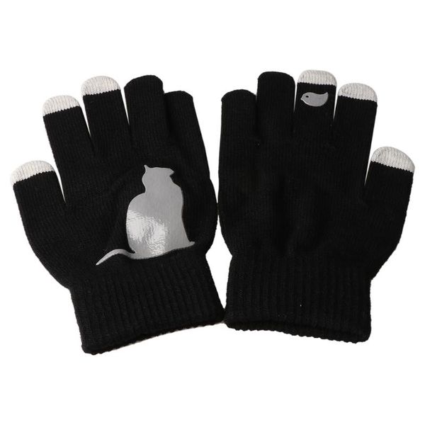 five fingers gloves women winter knitted touchscreen cartoon cat bird irregular warm mittens m89e, Blue;gray
five fingers gloves women winter knitted touchscreen cartoon cat bird irregular warm mittens m89e, Blue;gray