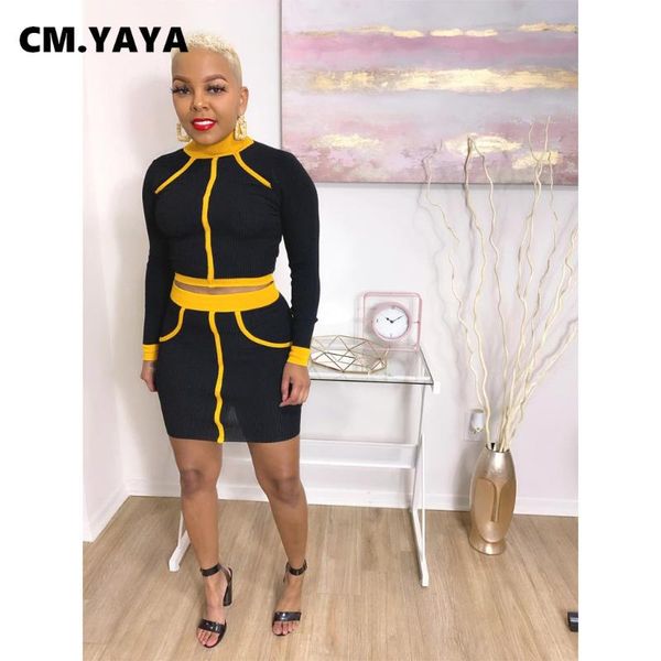 women's tracksuits cm.yaya knit patchwork two 2 piece set for women club night party outfits turtneleck sweater + mini midi skirt ribbe, Gray
women's tracksuits cm.yaya knit patchwork two 2 piece set for women club night party outfits turtneleck sweater + mini midi skirt ribbe, Gray
