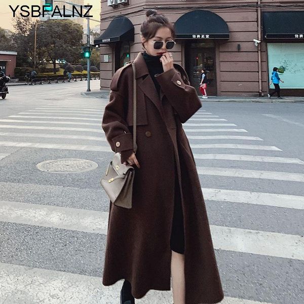 women's wool & blends femmes manteaux 2021 woolen jacket autumn fashion women coat full sleeve lapel high street loose solid elegant wi, Black
women's wool & blends femmes manteaux 2021 woolen jacket autumn fashion women coat full sleeve lapel high street loose solid elegant wi, Black