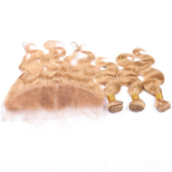 peruvian honey blonde human hair 3bundles with frontal closure body wave #27 strawberry blonde virgin hair with 13x4 ear to ear lace frontal, Black;brown
peruvian honey blonde human hair 3bundles with frontal closure body wave #27 strawberry blonde virgin hair with 13x4 ear to ear lace frontal, Black;brown