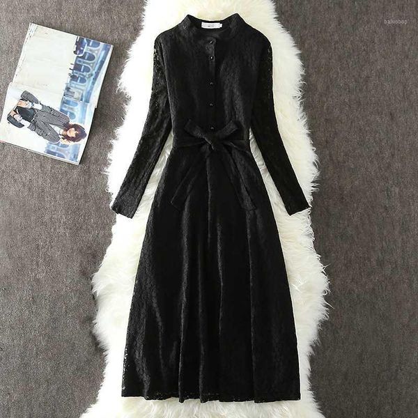 2019 korean women a-line dress spring female bow lace up stand collar party dress ladies elegant slim mid-calf dresses vestidos1, Black;gray
2019 korean women a-line dress spring female bow lace up stand collar party dress ladies elegant slim mid-calf dresses vestidos1, Black;gray