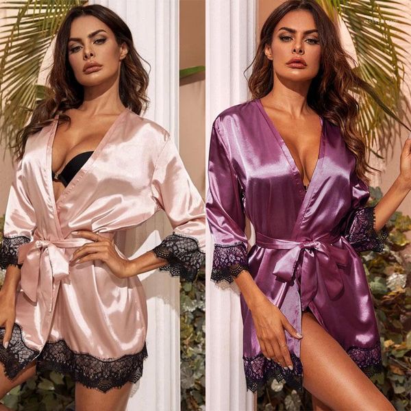 women's sleepwear women's summer night robes short lace smooth party satin with removable waist belt nightgowns sleepshirts1, Black;red
women's sleepwear women's summer night robes short lace smooth party satin with removable waist belt nightgowns sleepshirts1, Black;red