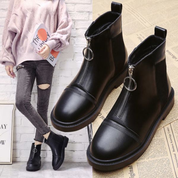 short 2020 new herfst some shoes british style martin women rits platte women's laarzen, Black
short 2020 new herfst some shoes british style martin women rits platte women's laarzen, Black