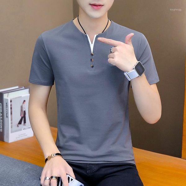 2020 summer new men's v-neck t-shirt casual thin t-shirt male korean version of the slim short-sleeved men's, White;black
2020 summer new men's v-neck t-shirt casual thin t-shirt male korean version of the slim short-sleeved men's, White;black