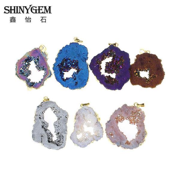 shinygem irregular multicolor natural druzy crystal stone pendant connector gold plating bezel diy jewelry making necklace 5pcs q1209, Bronze;silver
shinygem irregular multicolor natural druzy crystal stone pendant connector gold plating bezel diy jewelry making necklace 5pcs q1209, Bronze;silver