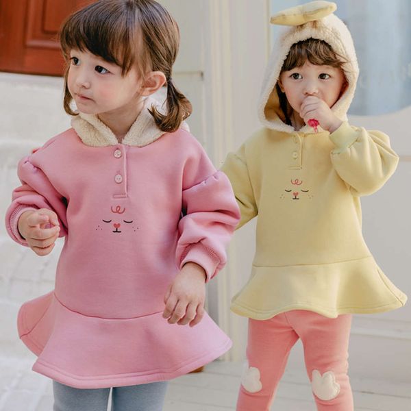 sweater winter korean long girls' air cotton plush hooded pullover thickened warm children's top, Black
sweater winter korean long girls' air cotton plush hooded pullover thickened warm children's top, Black
