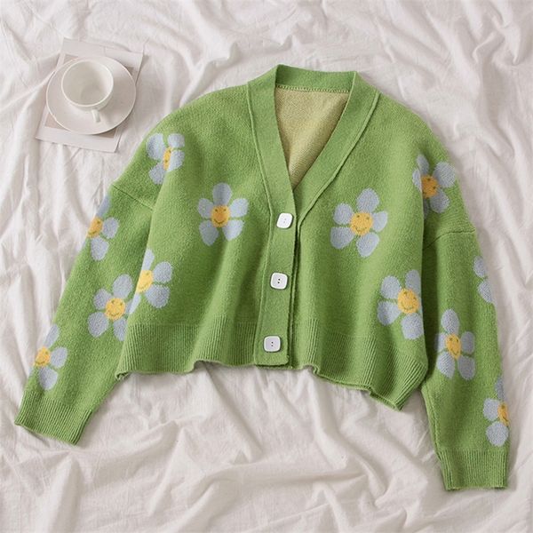 preppy style flower knit cardigans sweater women v neck loose elegaht thicked pull femme print short casual coat 201221, White;black
preppy style flower knit cardigans sweater women v neck loose elegaht thicked pull femme print short casual coat 201221, White;black