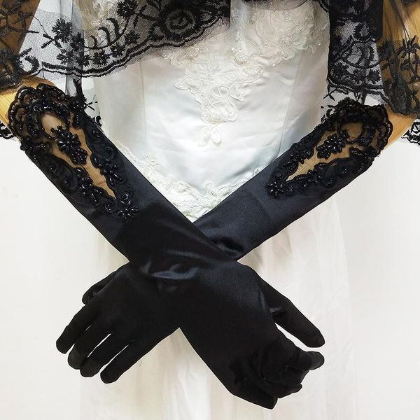 back white wedding bridal gloves embroidery pearl beaded floral appliqued lace gloves women elbow length full finger satin goves h qyldbg 
back white wedding bridal gloves embroidery pearl beaded floral appliqued lace gloves women elbow length full finger satin goves h qyldbg