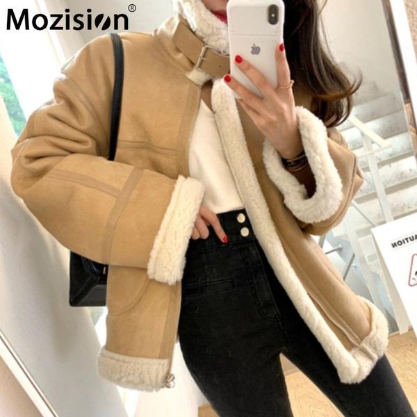 women's wool & blends mozision lambswool thick coat women stand collar long sleeve zipper woolen jacket ladies winter, Black
women's wool & blends mozision lambswool thick coat women stand collar long sleeve zipper woolen jacket ladies winter, Black