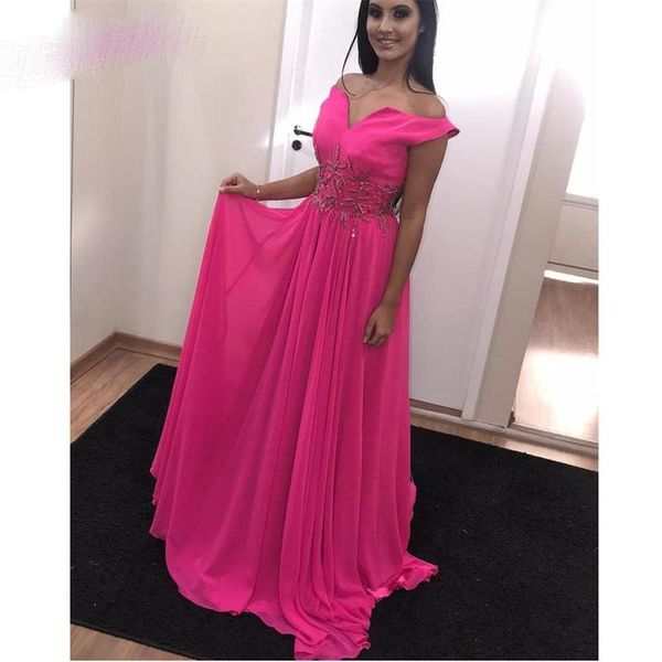 romantic rosa pink a-line chiffon prom dresses long off shoulder evening dresses beaded long sweep train formal party gowns p152, Black;red
romantic rosa pink a-line chiffon prom dresses long off shoulder evening dresses beaded long sweep train formal party gowns p152, Black;red