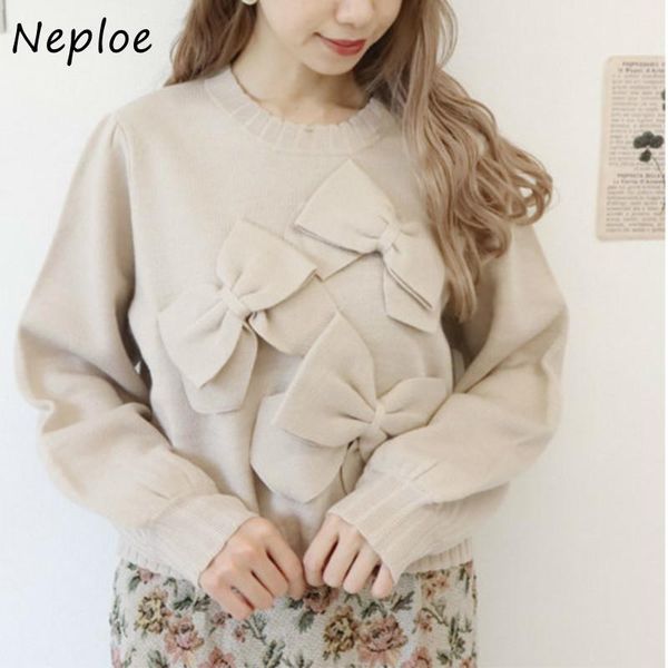 women's sweaters neploe chic 3d bow knitted 2021 autumn winter fashion sweet pullovers japan style o-neck loose women jacket 1h270, White;black
women's sweaters neploe chic 3d bow knitted 2021 autumn winter fashion sweet pullovers japan style o-neck loose women jacket 1h270, White;black