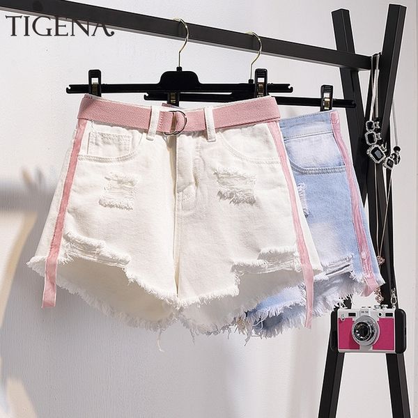 tigena cute summer denim shorts for women with belt pocket plus size 5xl high waist ripped jeans shorts female short pants y200822, White;black
tigena cute summer denim shorts for women with belt pocket plus size 5xl high waist ripped jeans shorts female short pants y200822, White;black