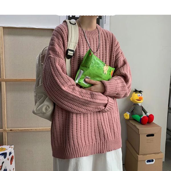 men harajuku colorfuls winter sweater 2021 pullover mens black o-neck coare wool sweater japan style vintage clothes, White;black
men harajuku colorfuls winter sweater 2021 pullover mens black o-neck coare wool sweater japan style vintage clothes, White;black