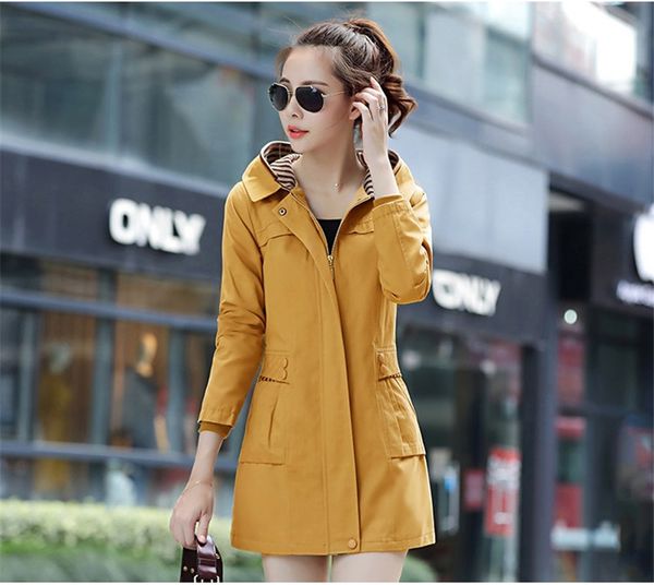 2021 new spring autumn women new mid long hooded windbreaker overcoat plus size cotton khaki trench coat female dmow, Black;brown
2021 new spring autumn women new mid long hooded windbreaker overcoat plus size cotton khaki trench coat female dmow, Black;brown