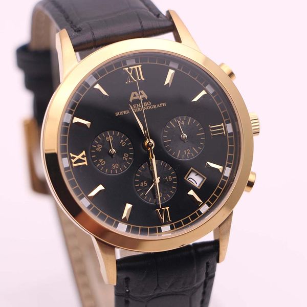 aehibo quartz battery roman number markers mens watch watches 43mm black dial super chronograph hardlex male wristwatches with pin buckle, Slivery;brown
aehibo quartz battery roman number markers mens watch watches 43mm black dial super chronograph hardlex male wristwatches with pin buckle, Slivery;brown