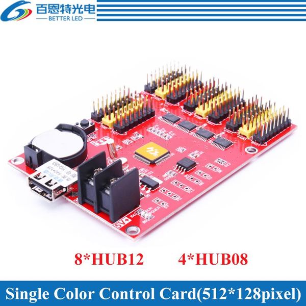 HD-U63 USB 8*HUB12 & 4*HUB08 Single color(512*128 pixels) & Dual color(256*128 pixels) LED display control card
HD-U63 USB 8*HUB12 & 4*HUB08 Single color(512*128 pixels) & Dual color(256*128 pixels) LED display control card