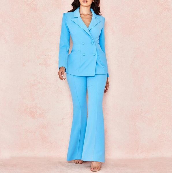 blue double breasted women suits blazer with wide pants suits set long sleeve suit women jacket ladies customize made, White
blue double breasted women suits blazer with wide pants suits set long sleeve suit women jacket ladies customize made, White
