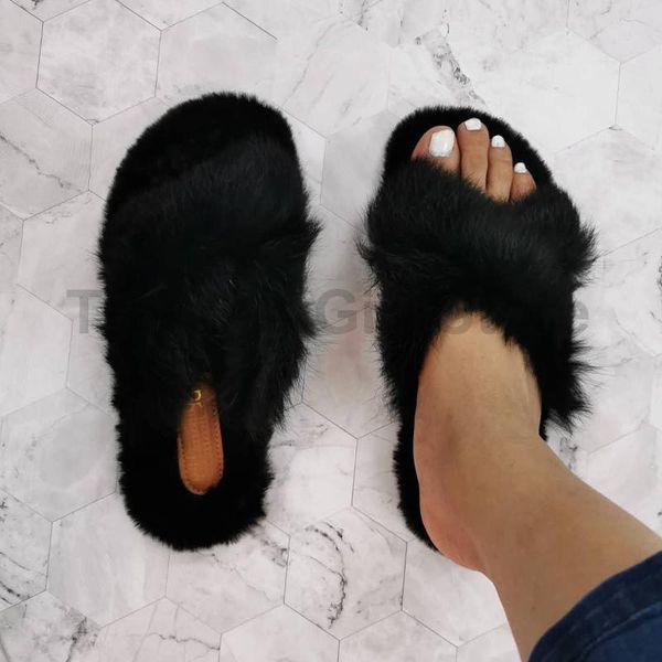 slippers furry women 2021 flats cross outdoor wear casual faux fur female slides autumn winter warm short plush shoes woman, Black
slippers furry women 2021 flats cross outdoor wear casual faux fur female slides autumn winter warm short plush shoes woman, Black