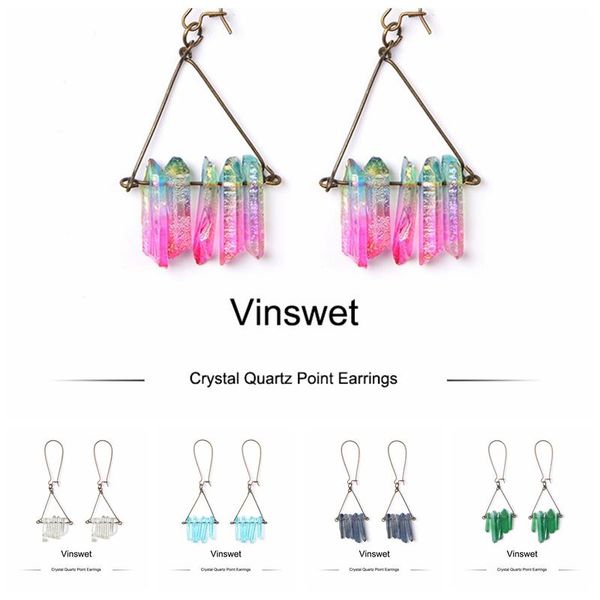 natural reiki healing titanium coated crystal quartz earring irregular rock clear crystal quartz drop dangle stone earring women, Silver
natural reiki healing titanium coated crystal quartz earring irregular rock clear crystal quartz drop dangle stone earring women, Silver