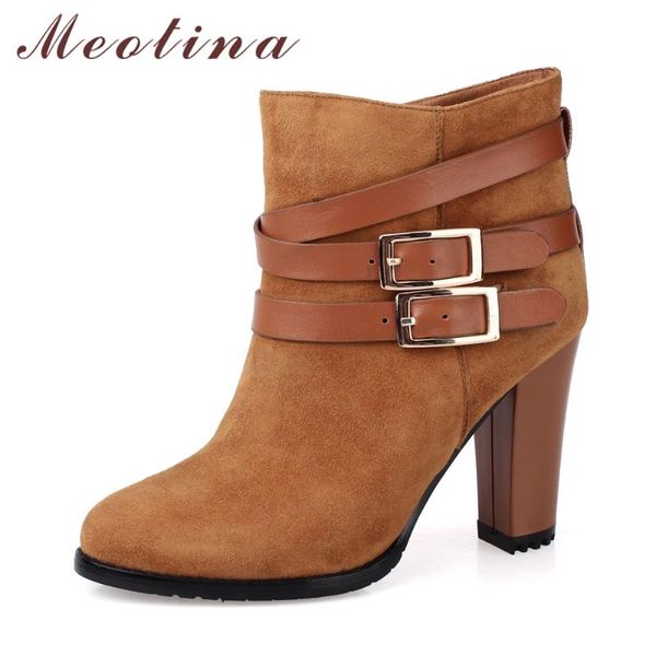 meotina genuine leather shoes women buckle thick high heel ankle boots kid suede boots autumn brand design shoes black clearance
meotina genuine leather shoes women buckle thick high heel ankle boots kid suede boots autumn brand design shoes black clearance