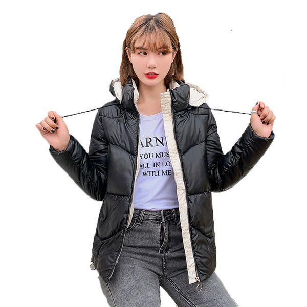 2020 new women's coat glossy down winter jacket parkas black hooded warm parka cotton padded short coats outwear
2020 new women's coat glossy down winter jacket parkas black hooded warm parka cotton padded short coats outwear